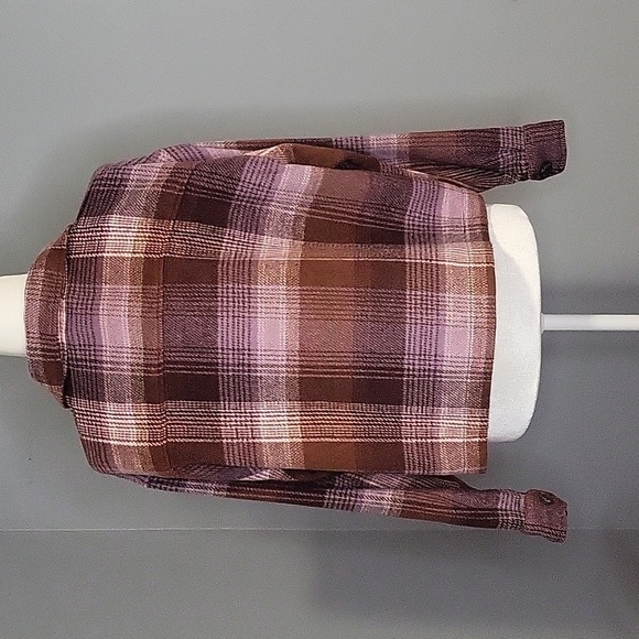 For The Republic Plaid Cropped Button Up Lightweight Soft Jacket Shacket Size M - Picture 3 of 8